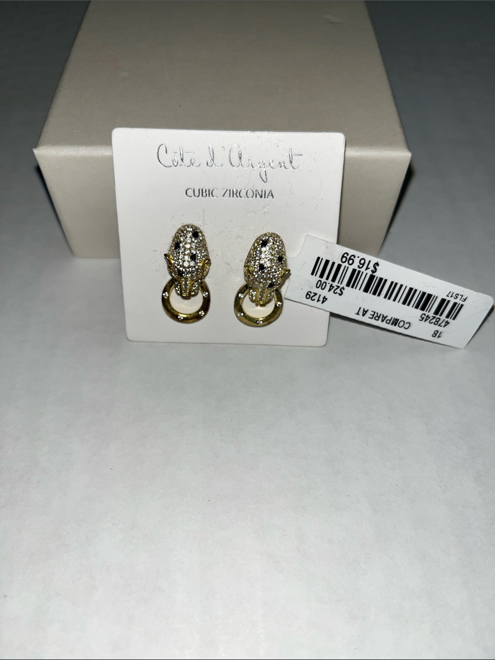 Gold-tone Cubic Zirconia Drop Earrings - Gold